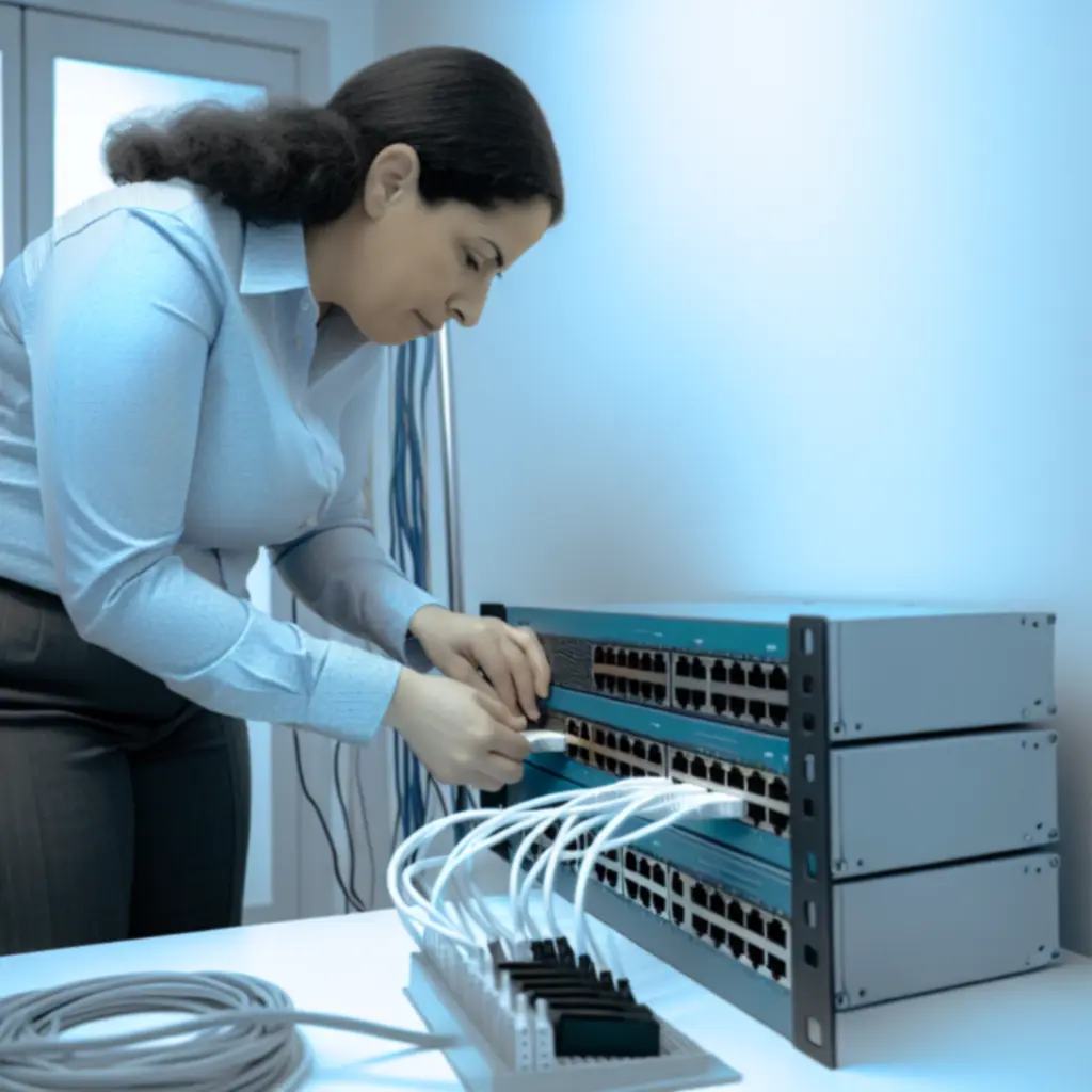 Profesjonalna konfiguracja sieci komputerowej w nowoczesnym biurze
