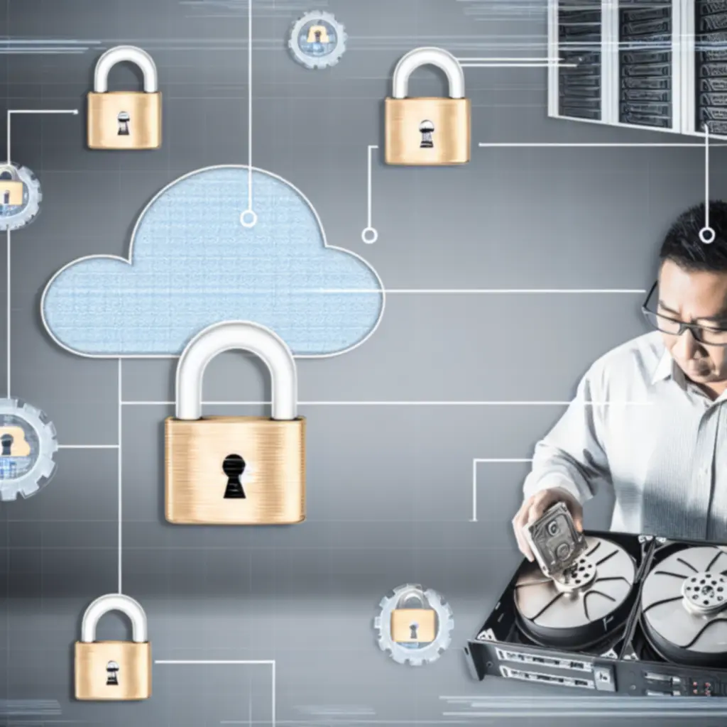 Specjalista IT konfigurujący zabezpieczenia danych firmowych